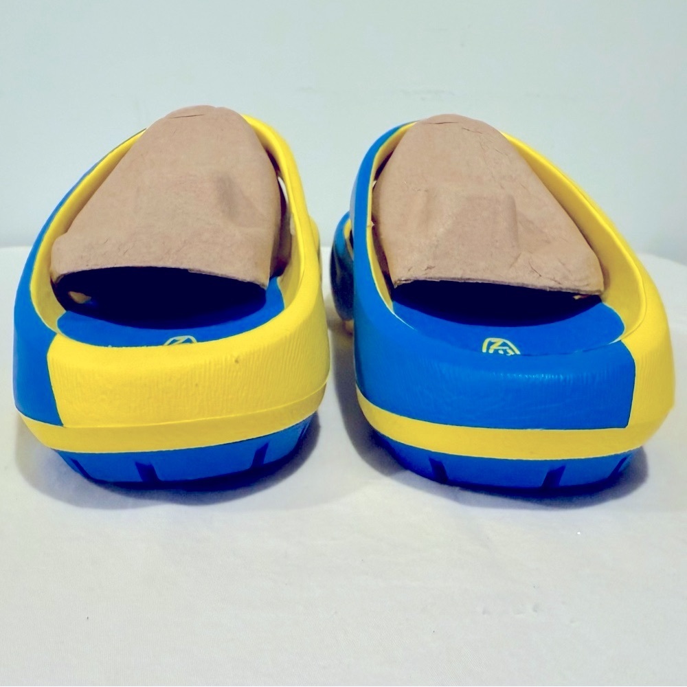 New Keen Shanti Arts Clog Ukraine Mens 11-12 Yellow Blue Foam Sandals Ukrainian - Picture 6 of 8